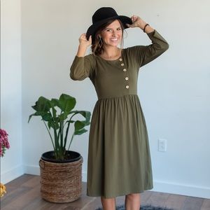 Bates Sisters Boutique Dress, “The Holly” in Olive
